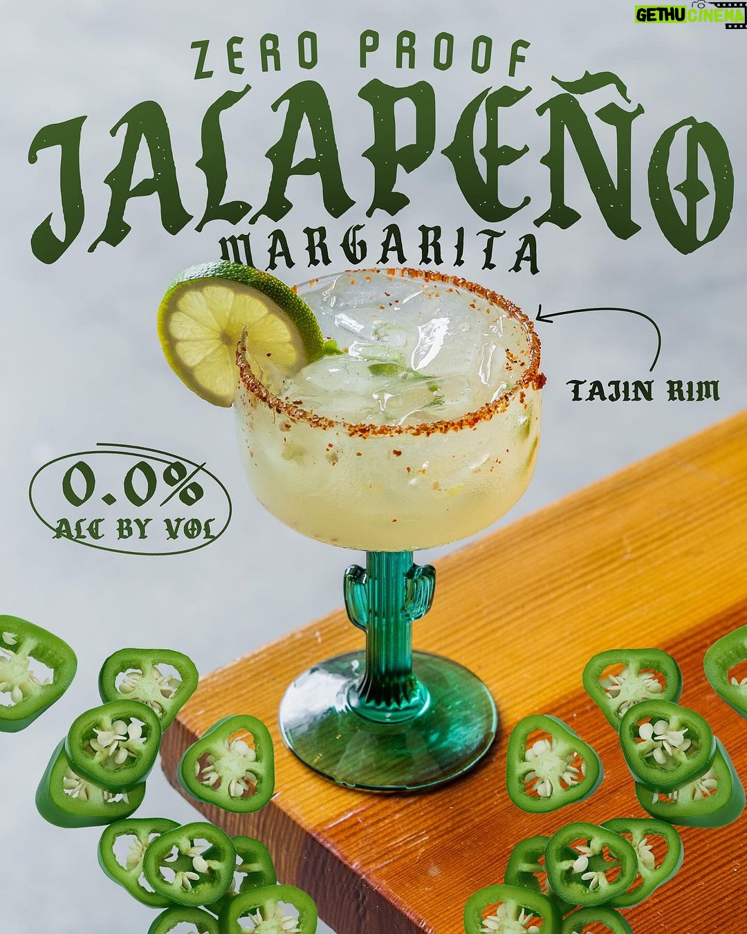 Danny Trejo Instagram - Spicing up Dry January with Trejo’s Cantina zero-proof craft Jalapeño Margarita featuring Trejo’s Spirits Tequila Alternative – a toast to a flavorful and alcohol-free celebration! 🌶️🍹 Available exclusively at our Trejos Cantina, Hollywood. Get your own bottle of Trejo’s Spirit & find this recipe on our website by visiting trejosspirits.com 📍Hollywood Cantina 1556 N Cahuenga Blvd 90028 #trejostacos #trejoscantina #trejoscerveza #dannytrejo #losangeles #tacos #burritos #cocktails #tacotuesday #foodporn #instafood #happyhour #tacolover #sobercurious #zeroproof #nonalcoholic Trejo's Cantina