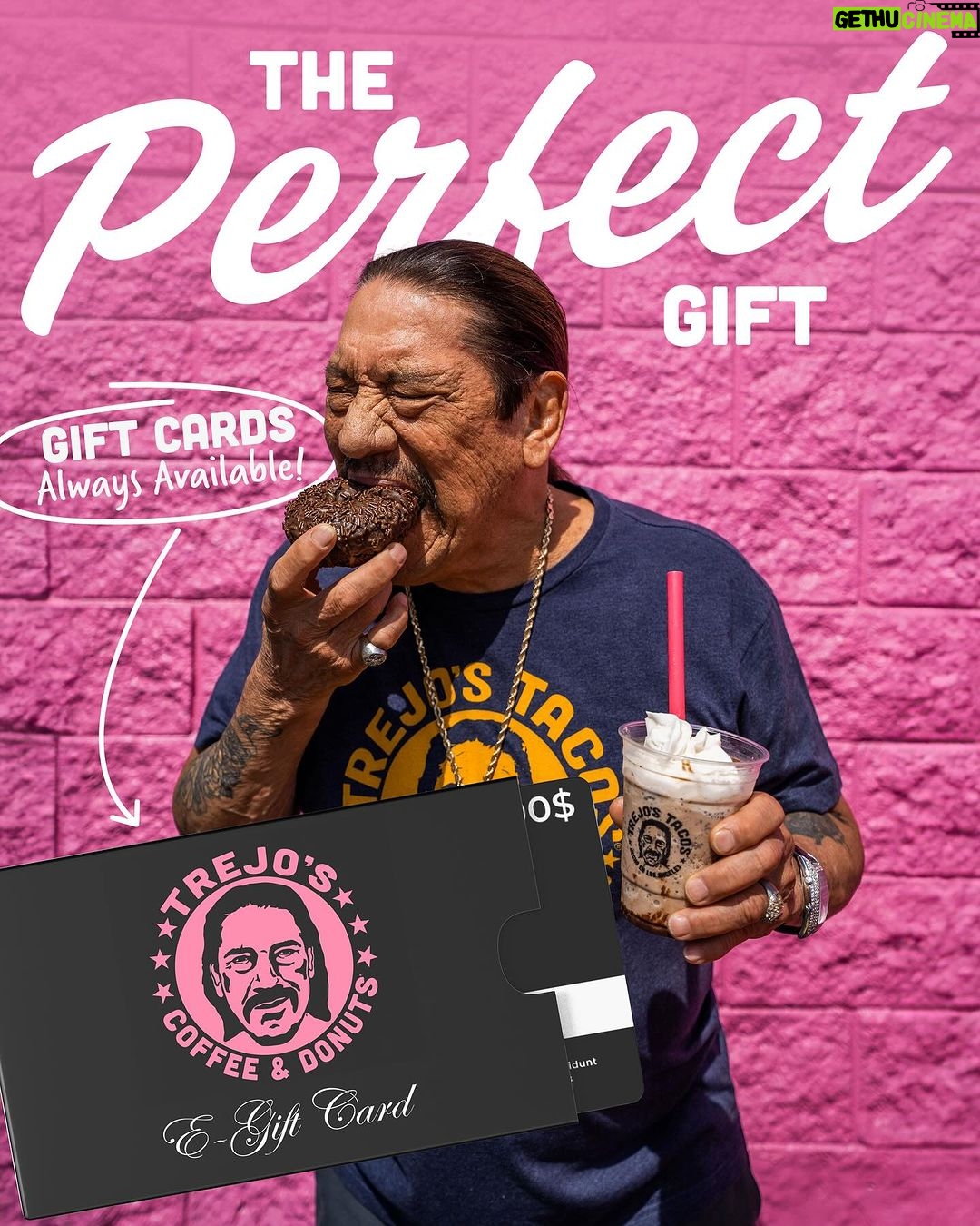 Danny Trejo Instagram - No reason to stop gifting 🍩🎁 Unwrap Joy Beyond December: Extend your gifting game with our Trejo’s Donuts eGift Cards! The best present that keeps on giving! Available at any Trejo’s Tacos or Donuts location! All eGift Cards work at any Trejo’s Taco or Donut location! So pick your favorite and use them at all locations! Open daily 7AM-4PM 📍6785 Santa Monica Blvd, Los Angeles #trejostacos #trejosdonuts #trejoscantina #trejoscerveza #trejosdonutsandcoffee #coffeeshop #losangeles #donuts #dannytrejo #breakfast #bakers #donutsandcoffee Trejo's Coffee & Donuts