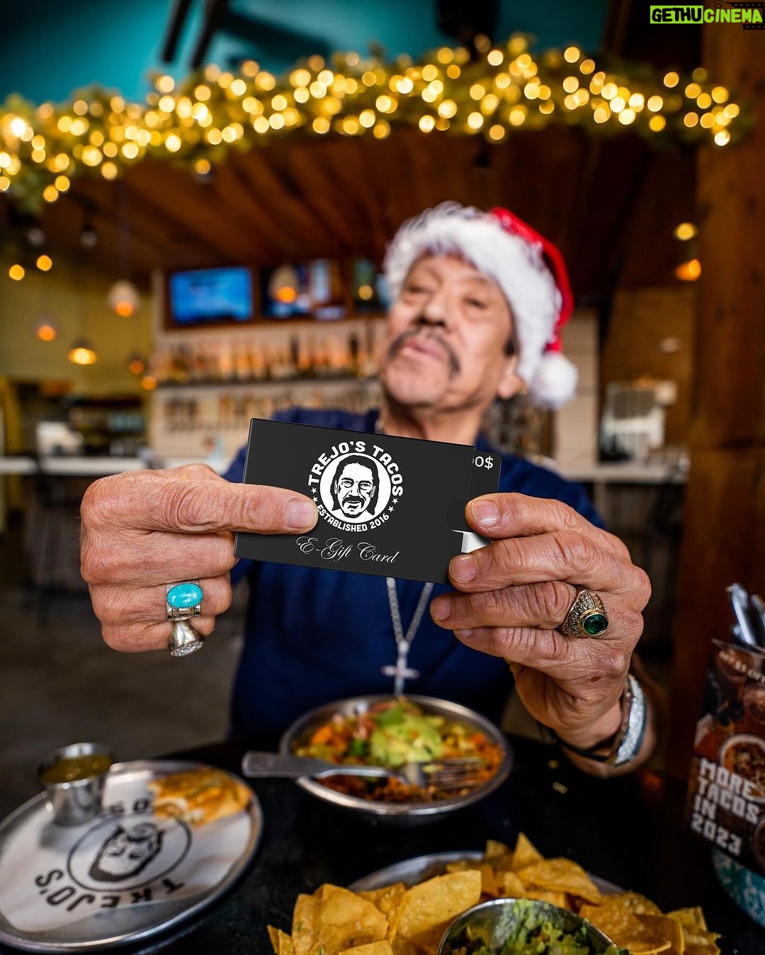 Danny Trejo Instagram - Last-minute shopping? 🎁🎅 Grab a Trejo’s Tacos e-gift card for the perfect instant treat. Spice up someone’s day with the gift of delicious choices! Trejo’s E-Gift Cards are both valid at both Trejo’s Tacos and Trejo’s Donuts! Visit the link in our bio to get your e-gift card today! **No physical gift card will be shipped. You will receive your e-gift card via email.** 📍Santa Monica 316 Santa Monica Blvd 90401 📍La Brea 1048 S La Brea Ave 90028 📍Hollywood Cantina 1556 N Cahuenga Blvd 90028 📍Farmer’s Market 6333 W 3rd Street 90036 #trejostacos #trejosdonuts #trejoscoffeeanddonuts #trejoscantina #trejoscerveza #dannytrejo #tacos #margaritas #frozenmargaritas #tequila Trejo's Cantina