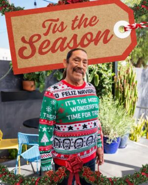 Danny Trejo Instagram - 🌮🎄Tis the season to eat tacos! 🌮🎄

Spice up your holiday style with the Trejos Tacos Ugly Christmas Sweater featuring the iconic Danny Trejo! Embrace the festive spirit with a dash of taco flair, guaranteed to make your celebrations merry and bold. 🌮🎄

Available now in our IG store or via the link in our bio!

#trejostacos #trejosdonuts #trejoscoffeeanddonuts #trejoscantina #trejoscerveza #dannytrejo #tacos #margaritas #frozenmargaritas #tequila #happyhour #burritos #quesadilla #tostadas #uglychristmassweater #christmas #xmas
