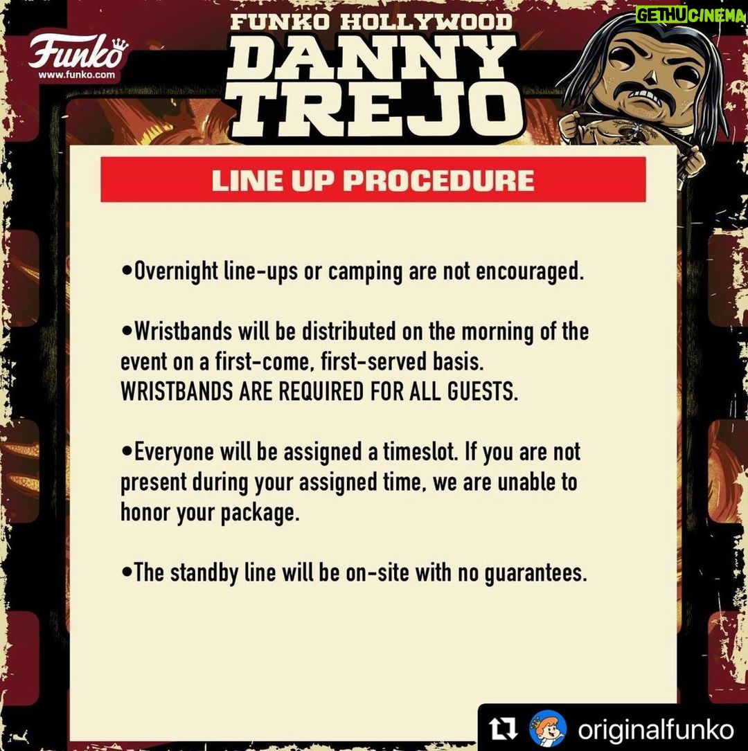 Danny Trejo Instagram - #Repost @originalfunko Get ready for Danny Trejo at Funko Hollywood on Saturday 3/2! Here’s all the info you’ll need to prep for this incredible opportunity to meet Danny Trejo and snag some awesome merch! See you there! #Funko #FunkoHollywood