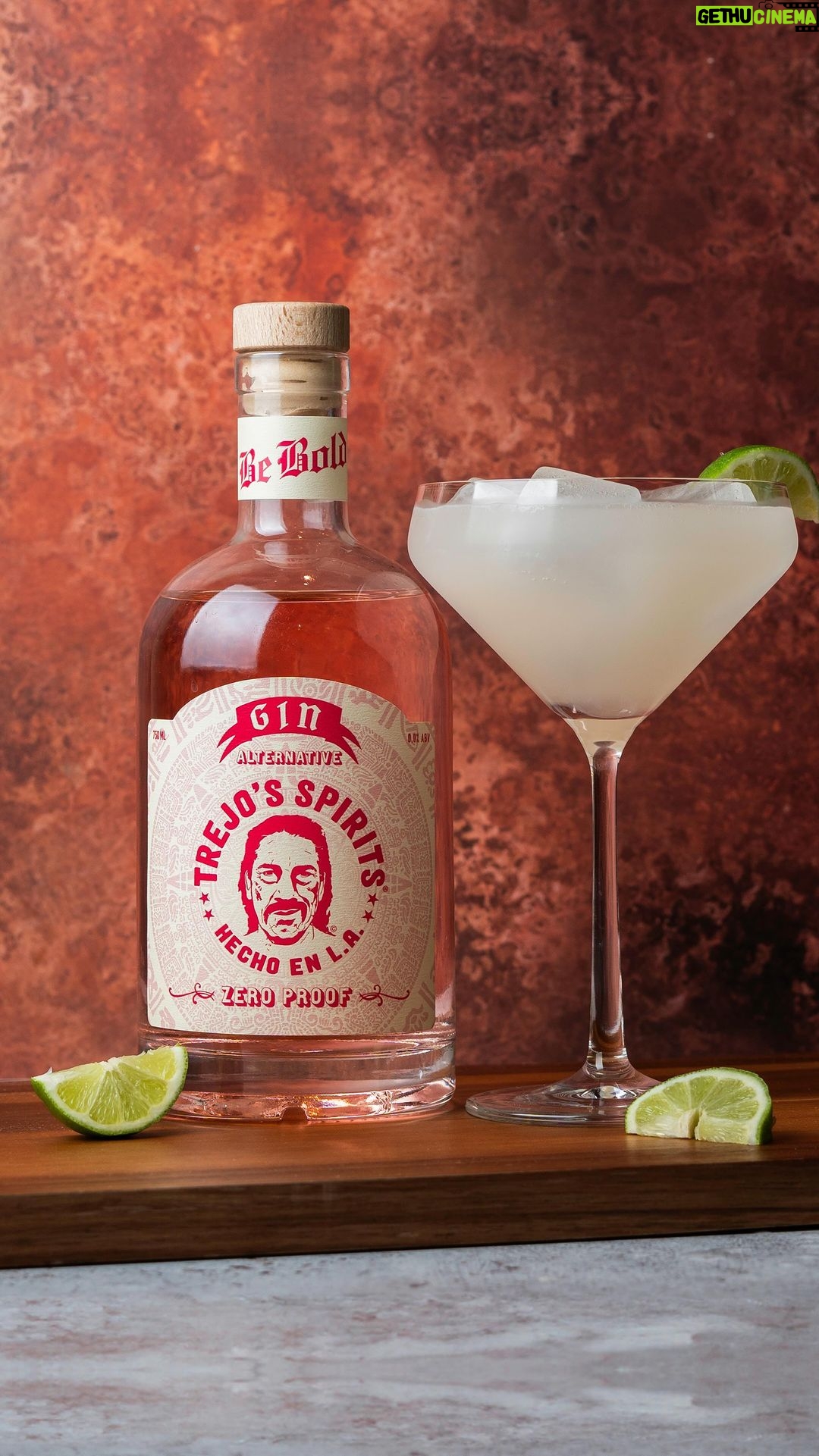 Danny Trejo Instagram - Savor the timeless elegance of a Gimlet reimagined with Trejo’s Spirits Gin Alternative.🍸 This zero proof delight encapsulates the essence of a classic cocktail without compromising on flavor. Our Gin Alternative, with its botanical infusion, brings depth and sophistication to every sip. Recipe: 2.5 oz Trejo’s Spirits Gin Alternative 1 oz Lime Juice 1 oz Agave/Simple Syrup Garnish: Lime Wedge (optional) Visit our website to find recipes to use with your Trejo’s Spirits or the purchase your own bottle! #nonalcoholic #alcoholfree #mocktails #drinks #trejostacos #trejosspirits #sipthedifference #zeroproof #mindfuldrinking #healthandwellness #sobercurious