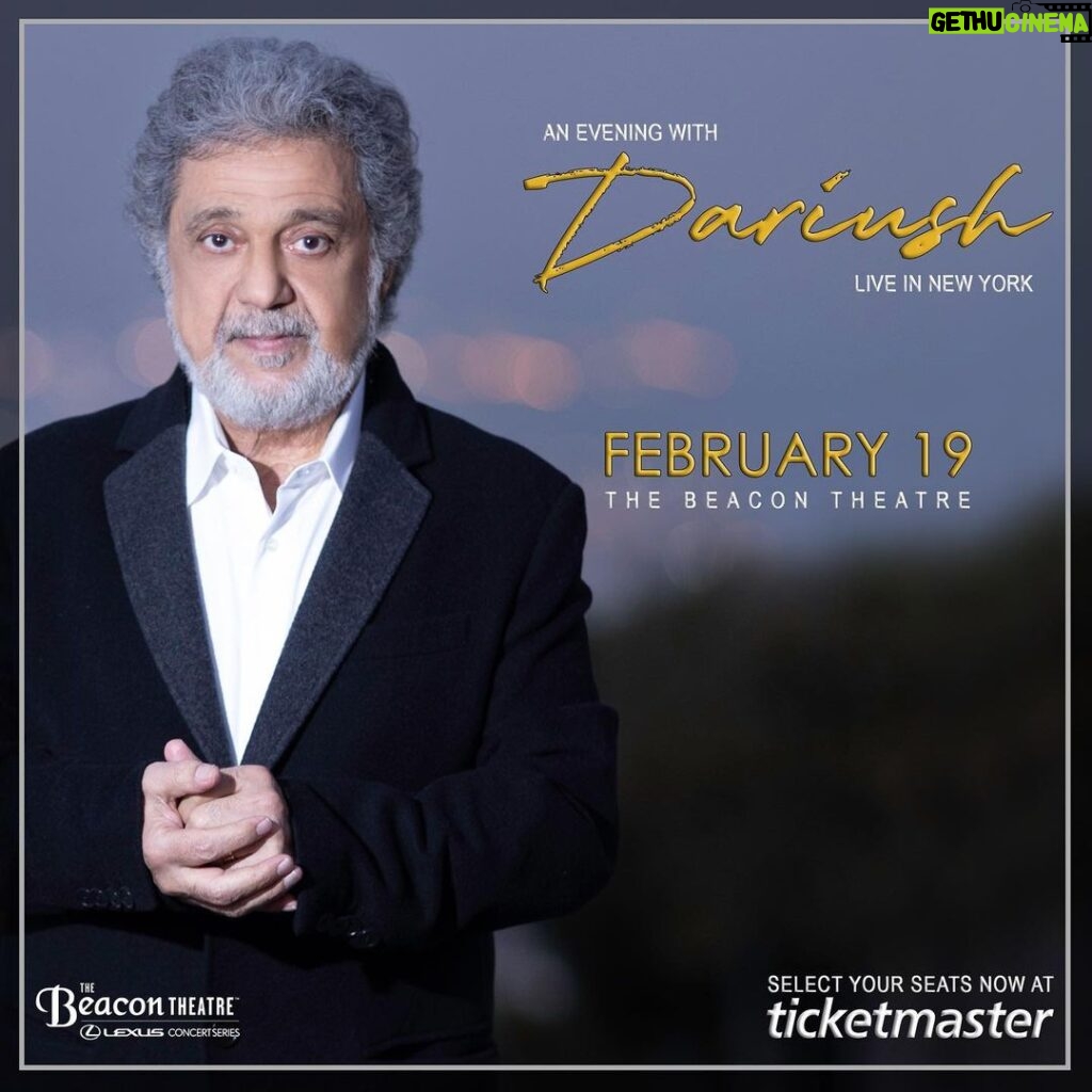 Dariush Eghbali Instagram - Dariush: Live in New York | Sat Feb 19 | Beacon Theater | Select your seats now at ticketmaster.com @pocket.ace.productions The Beacon Theatre