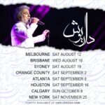 Dariush Eghbali Instagram - پس از مدتی دوری از صحنه، خوشحالم به زودی با شما هموطنانم در استرالیا، آمریکا و کانادا دیداری تازه خواهم کرد. داریوش