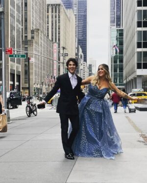 Darren Criss Instagram - Me and Mama Mia’s night out. 

Tony’s day was a blurry marathon. Early morning dress rehearsal, then @buffalobway matinee then @TonyAwards… then after party from which I watched the sun come up. Feel like I’m only just now waking up from the fever dream.