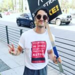 Darren Criss Instagram - Thank you @paper_eight for the great shirts, keepin’ me and @jonomatt #sagaftrastrong #wgastrong #sagaftrastrike #wgastrike 8/14/23 #latergram Warner Brothers Studio