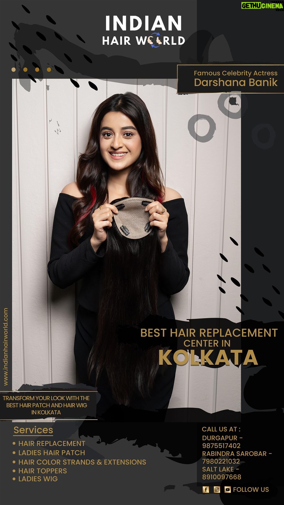 Darshana Banik Instagram - ✨ Watch the stunning Tollywood Actress DARSHANA BANIK flaunt her flawless looks with our exclusive Hair Topper. Say goodbye to insecurities and hello to confidence! 💁♀️✨ 🌟 Embrace the Glamour, Defy Hair Loss! Transform your look, transform your life. Get your perfect solution for your Hair Loss problem by visiting @indianhairworld.service #hairtransformation #hairtopper #tollywoodactress #hairlosssolutions #nonsurgicalhairreplacement Indian Hair World
