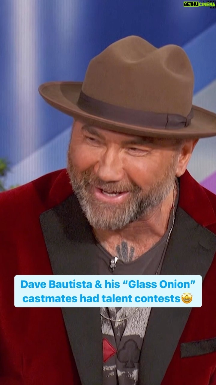 Dave Bautista Instagram - We need to see @davebautista bust out his version of the robot asap πΊπ»π€ #davebautista #glassonion #dance