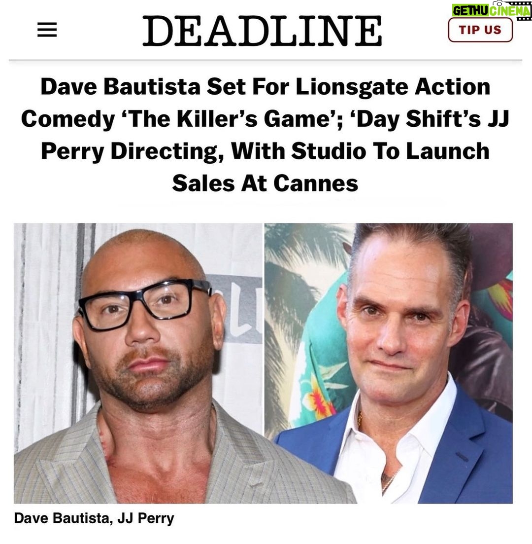Dave Bautista Instagram - game on @jjlocoperry @lionsgate #KillersGame
