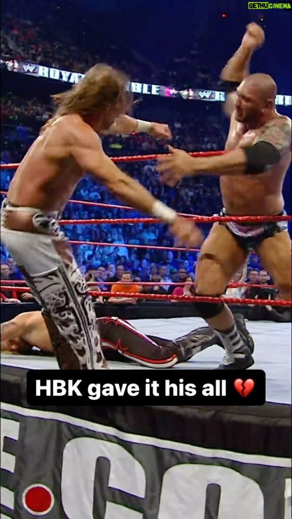 Dave Bautista Instagram - Nobody was safe when Shawn Michaels got eliminated from the 2010 Royal Rumble