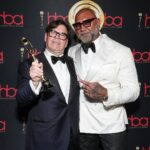 Dave Bautista Instagram - Dave Bautista (“Dune 2”) presented Outstanding Achievement in Makeup to Donald Mowat who met the makeup artist on “Spectre.” 🙌🙌🙌 @mowatdonald @davebautista #hollywoodbeautyawards Photos by @johnphotography Hollywood