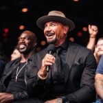 Dave Bautista Instagram - Some stars never look back….and some never forget where they came from. — A big thanks to Dave Bautista for being a special part of the 2023 Olympia. — Hollywood loves Dave, but his heart remains with us. #Olympia23 @davebautista
