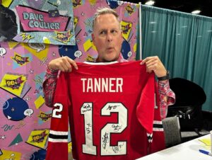 Dave Coulier Instagram - Having a blast with my #fullhouse family here at #90scontampa - and the first time I’ve ever signed a ‘Tanner’ family hockey jersey.