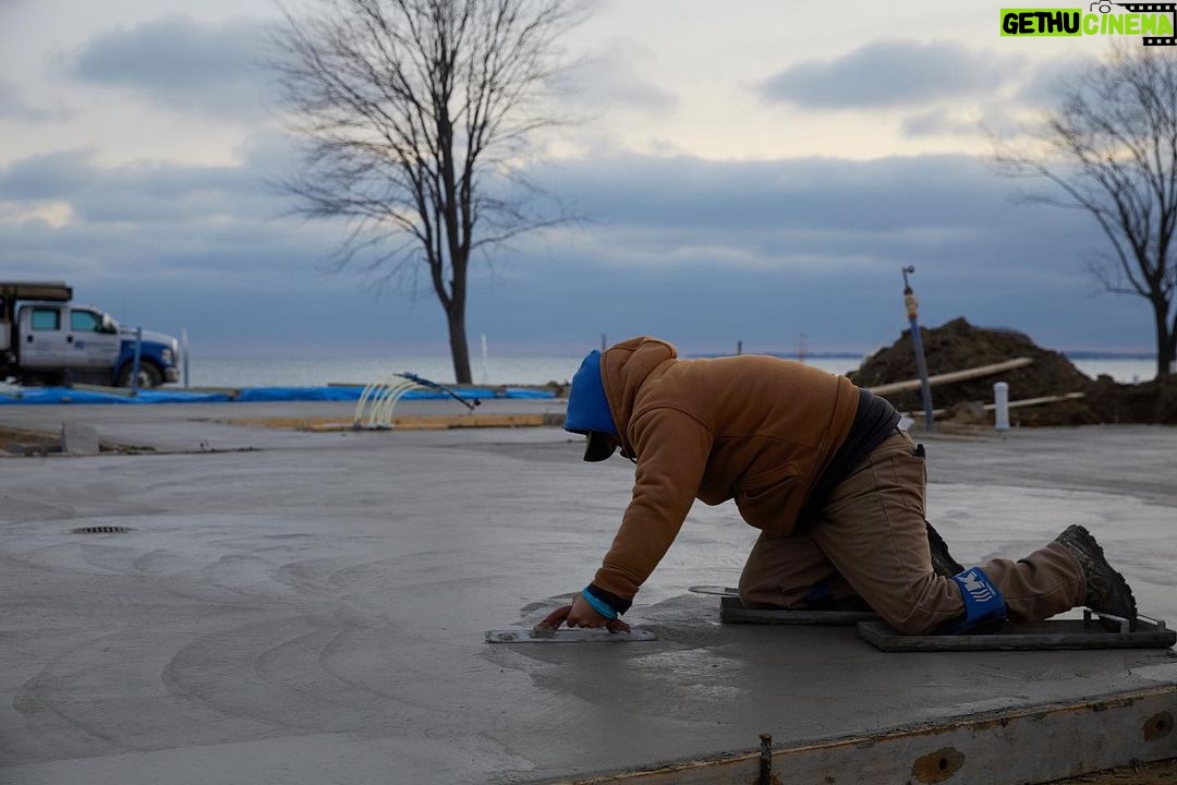 Dave Coulier Instagram - Busy day with our home build project. Concrete floors being poured and the first wave of Norway Spruce trees being planted. I also met on site with the gas company and window manufacturer. It’s cold and windy, so I built a fire for the crew. I need a nap! #homebuild #diy #coolerbuild #imagesbymelissacoulier