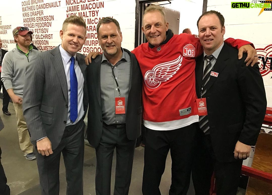 Dave Coulier Instagram - Congratulations to all of my @detroitredwings buddies on the celebration of 4 Stanley Cup winning teams. What an incredible run that started in the ’96/97 @NHL season. Can you name them? #coolerdays #lgrw Detroit, Michigan