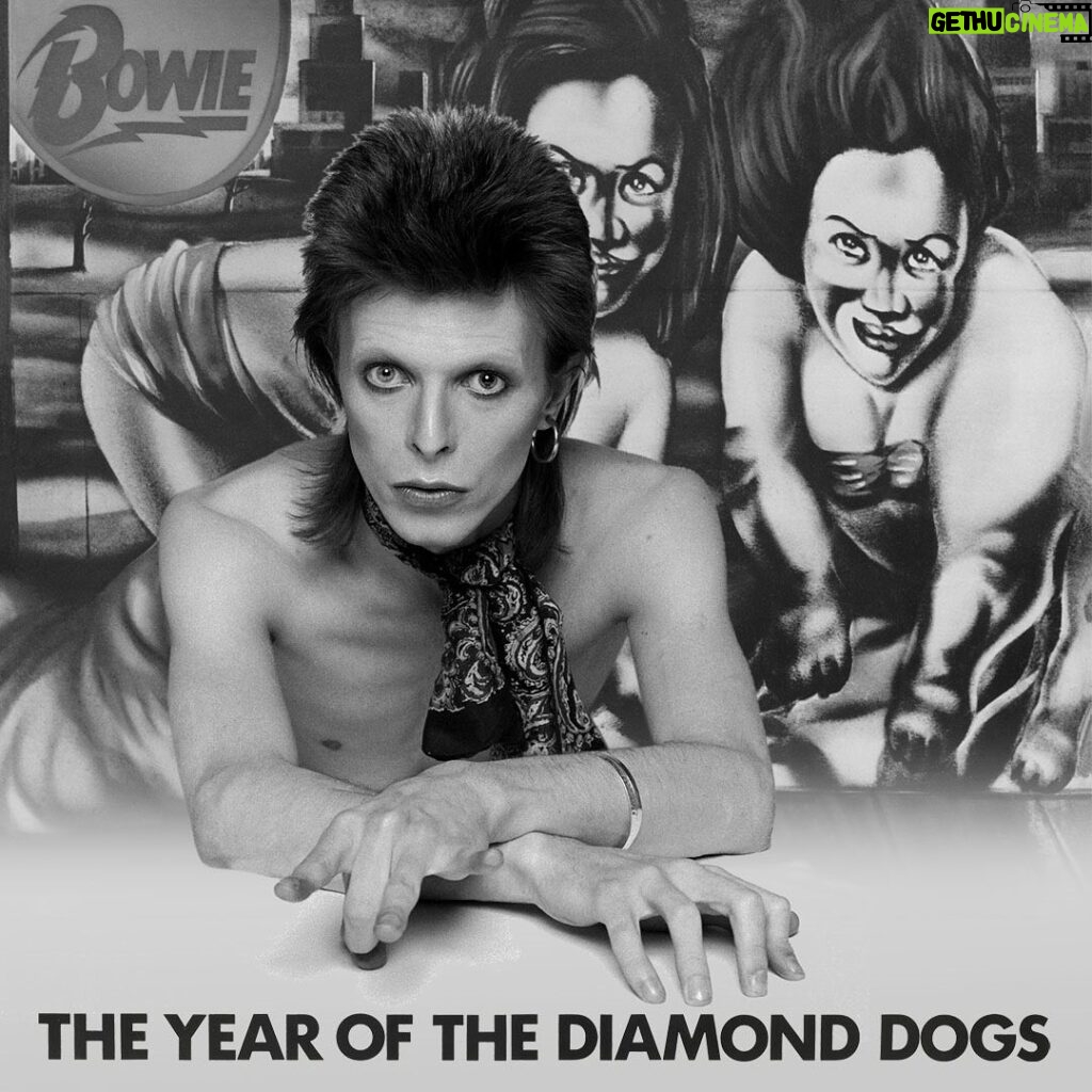 David Bowie Instagram - A HAPPY NEW YEAR FROM DBHQ “Bow-wow, woof woof, bow-wow, wow...” Welcome to 2024, the 50th anniversary of THE YEAR OF THE DIAMOND DOGS. The image here is from Terry O’Neill’s set of preparatory photographs for Guy Peellaert’s stunning cover art painting. Here’s to a healthy and peaceful 2024, and remember, “Keep cool, Diamond Dogs rule, OK” Thanks for all your support throughout 2023, it’s always appreciated. #BowieNewYear2024 #DiamondDogs50 #1974TheYearOfTheDiamondDogs