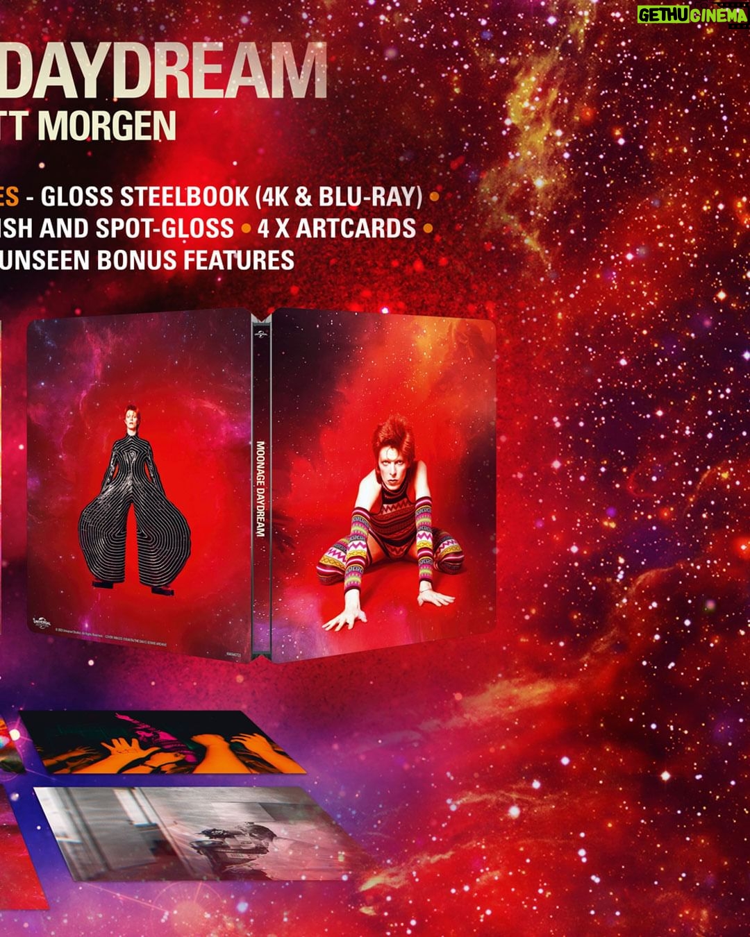 David Bowie Instagram - MOONAGE DAYDREAM 4K UHD + BLU-RAY OUT MONDAY “Make me baby, Make me know you really care, Make me jump into the air.…” A quick reminder that Brett Morgen’s Moonage Daydream is due via Universal on 11th December as an ULTRA HD + BLU-RAY LIMITED COLLECTOR’S EDITION and separately as a LIMITED EDITION STEELBOOK. The Limited Edition Steelbook is basically what you get inside the Limited Collector’s Edition, minus the 4 Collectors Art Cards and the Rigid Slipcase with Soft-touch finish and Spot-gloss. Order here: https://www.bowiemoonagedaydream.com/ (Linktree in bio) Taken from the film, the first image here is of David performing "Heroes" at Earls Court in 1978. + - + - + - + - + - + - + - + - + - + - + - + - + - + Product description: Now for the first time in 4K UHD, with new bonus features. From Oscar-nominated filmmaker Brett Morgen, director of Cobain: Montage of Heck and The Kid Stays in the Picture, MOONAGE DAYDREAM is an immersive cinematic experience; an audio-visual space odyssey that not only illuminates the enigmatic legacy of David Bowie but also serves as a guide to living a fulfilling and meaningful life in the 21st Century. Told through sublime, kaleidoscopic, never-before-seen footage, performances and music, MOONAGE DAYDREAM is the first officially sanctioned film to explore Bowie’s creative, musical and spiritual journey, guided by Bowie’s own narration. LIMITED COLLECTOR’S EDITION Includes 4K UHD and Blu-ray Gloss Finish Steelbook Rigid Slipcase with Soft-touch finish and Spot-gloss 4 Collectors Art Cards ALL NEW BONUS FEATURES MOONAGE SOUNDSCAPES - Interview with Brett Morgen, David Giammarco & Paul Massey Q&A AT THE TCL CHINESE THEATRE - Featuring Brett Morgen, Mark Romanek, Mike Garson & Jack Black PREVIOUSLY UNSEEN LIVE PERFORMANCE OF ‘ROCK N ROLL WITH ME’ INTERVIEW FEATURETTES – with Director Brett Morgen A film that is the Artist More than a Musician Working with the Archive + - + - + - + - + - + - + - + - + - + - + - + - + - + #BowieMoonageDaydreamFilm