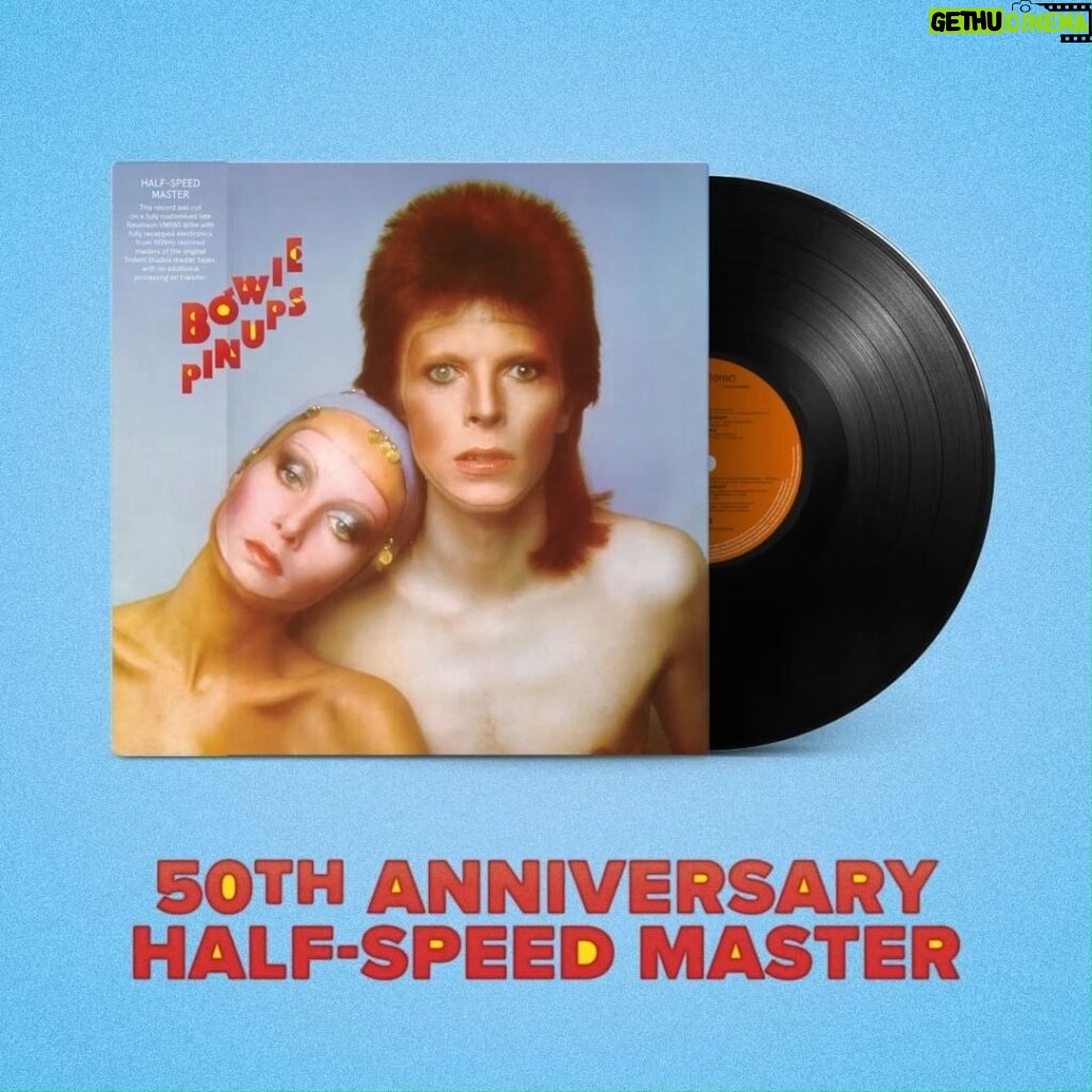 David Bowie Instagram - PIN UPS 50th ANNIVERSARY HALF SPEED MASTERED LP DUE NEXT MONTH “I couldn't sleep last night...” DAVID BOWIE - PIN UPS 50th ANNIVERSARY HALF SPEED MASTERED LP SPECIAL VINYL RELEASE TO CELEBRATE THE 50th ANNIVERSARY OF PIN UPS TO BE RELEASED 20th OCTOBER 2023: https://lnk.to/dbpu50 (Linktree in bio) October 2023 marks the 50th anniversary of the release of David Bowie’s classic collection of cover songs, the #1 album Pin Ups, originally released 19th October 1973. Recorded at Château d’Hérouville in France, a studio to which Bowie would later return to record Low, Pin Ups was a collection of cover songs paying tribute to bands and artists that had inspired Bowie and that he had seen at various clubs in London in the mid to late 60s. Artists he covered for the album included The Yardbirds, The Kinks, Pink Floyd, The Who, The Pretty Things, The Easybeats and more. Just one single was issued from the album in the UK, a version of The McCoys’ song Sorrow, which later enjoyed wider recognition via The Mersey’s version which peaked at #4 in the UK. The Bowie version reached #3 in the UK and the single also gave him his first #1 anywhere in the world when it hit the top spot in Australia, New Zealand, and South Africa. On 20th October 2023, one day after its Golden Jubilee, Pin Ups will be issued as a limited edition 50th anniversary half-speed mastered LP. This new pressing was cut on a customised late Neumann VMS80 lathe with fully recapped electronics from 192kHz restored masters of the original master tapes, with no additional processing on transfer. John Webber cut the half-speed at AIR Studios. #BowiePinUps50