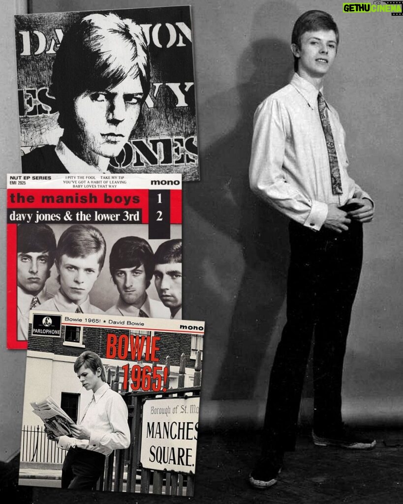 David Bowie Instagram - THE MANISH BOYS / DAVY JONES & THE LOWER THIRD EP “You’re playing with the spider who possesses the sky…” David Bowie’s pre-1972 45s have always been among his most collectable and therefore, the most expensive to obtain. In 1978 bootleggers hit upon the idea of coupling up two of the rarer releases in the shape of the original 1965 Parlophone Shel Talmy produced 45s. Very naughty, but much appreciated by the financially challenged. Not to be outdone, EMI issued the same 4-track EP officially the following year, with the same tracklisting. A1 - The Manish Boys - I Pity The Fool A2 - The Manish Boys - Take My Tip B1 - Davy Jones (And The Lower Third) - You've Got A Habit Of Leaving B2 - Davy Jones (And The Lower Third) - Baby Loves That Way On this day 45 years ago (2nd March, 1979) what became known to fans as the NUT EP was released as a 7" 45. It was followed at various points with similar covers in both 10" and 12" formats, not to mention on CD too. Then in April 2013 the EP was issued once more by Parlophone for RSD as the BOWIE 1965! EP. You can listen to the digital version here: https://open.spotify.com/album/4fmdH8IVLGMLRLbxd4FhAF?si=gMNbD714Swyo1oBLTwSmpg (Linktree in bio) #Bowie1965