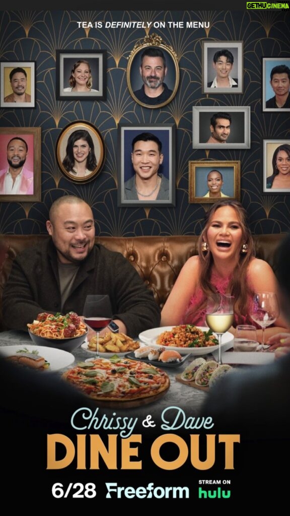 David Chang Instagram - I had so much fun making this with @chrissyteigen and @ihatejoelkim….. Chrissy & Dave Dine Out premieres January 24 only on @freeform. Stream on @Hulu next day. @majordomomedia