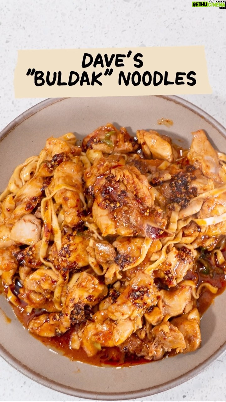 David Chang Instagram - dinner done in 15 — for part three of our new recipe series with @davidchang, he cooked up one of his easiest recipes yet. using our new sweet & spicy noodles as the base, he whipped up a loose interpretation of buldak, which means spicy or fire chicken in korean. tap the link in our bio to watch dave reimagine this popular korean dish into a quick and simple weeknight meal. 🤝