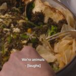 David Chang Instagram - Potato chips and eggs…one of my favorite combinations. Topped @lays potato chips with fried eggs, onion, caviar, fines herbs and vinegar spray. This one is kind of a riff on the Ko 🥚. I think @ikebarinholtz thought it was ok too. #dinnertimelive streaming now on @netflix