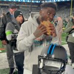 David Chang Instagram - The inaugural @nflonprime Black Friday game is in the books. Been working on this leftover sandwich for a few months…we finally got to unveil The Wedge Buster, presented to the mvps of game We worked on a special bread with @wholefoods head baker to be soft, yet sturdy enough to hold 16+ leftovers..have enough size so it doesn’t look small for an nfl player. Trying to incorporate flavors like jerk…which is one of @rsherman25 favorite foods and we got some boudin from @cochonbutchernola for @andrewwhitworth77…etc etc. had to put in some @momofukugoods hot honey too. The Wedge Buster is like a scrapbook of the TNF team. So happy that @cheetah & @cwilkins42 enjoyed the food 🙏