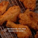 David Chang Instagram - We’re not saying caviar works with everything, but @sethrogen & @ikebarinholtz can 100% confirm that it goes really well with fried chicken AND potato chips & eggs AND nori hand rolls AND pizza! Also, we can still hear that CRUNCH when the guys bit into that caviar covered fried chicken in our dreams!! Which of the #HighLow Menu combinations are you dreaming about? Let us know in the comments! #DinnerTimeLive with @davidchang is streaming now ONLY on @Netflix
