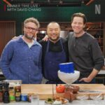 David Chang Instagram - Last night on @dinnertimelive was wild! Big shout-out to @sethrogen and @ikebarinholtz for bringing the laughs and seriously impressive eating skills. No caviar was wasted in the filming of last nights episode. We won’t cook like that very often! Thanks uncle Ted! Every week we’re trying to push ourselves, trying new things, making new mistakes and shifting gears. Cooking live with —no script, no second chances, no commercial breaks…while hosting guests and talking and keeping time. It’s much harder than it looks. It feels like we’re opening a new restaurant with a new menu every Tuesday at the row DTLA. Grateful for Netflix giving me this platform. I’m on the stoves prepping and cooking solo, but the real magic is the team making it all come together off-camera 🙏 Missed the live show? Catch up on all the episodes now on @netflix. #dinnertimelive ROW DTLA