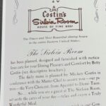 David Chang Instagram – I found out through @henrylouisgates that my dad opened a steak house with a prime rib cart…it was his first restaurant as an owner in Washington DC in the early 1970’s. Well before I was born. He never told me about any of this. 

Anyway cut to present day…I think the reason why I love the iconic musso’s and franks so much in LA, it makes me imagine as if I’m eating at Joe Chang’s first venture. Many of the items are the same at both restaurants. The only differences are the the prices and that i still wouldn’t like jellied consommé. 

Maybe one day I will bring Costin’s back to life. 

.85 cent martinis!!!!

PS. If anyone knows anyone that ate at costin’s and remembers anything please let me know. I would love to discover more. 🙏