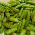 David Chang Instagram – Wasabi from tube isn’t really wasabi at all but has the horseradish kick that’s a nice pairing with sugar snap peas. A pretty vinaigrette with some lightly blanched snaps.
