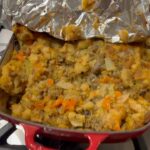David Chang Instagram - I’m not gonna say something ridiculous and that this is the best stuffing recipe of all time…and you have to make it. I will say it’s the best stuffing I’ve ever made…it’s everything I want…super simple. Insanely delicious…why use dried bread and add tons of liquid later. Just use fresh bread with the right density, eggs butter, veg, Dust off the poultry seasoning, get some tubed breakfast sausage and you are pretty much ready to go. Secret weapon: The mandarin oranges act as the sweet and sour balancing out the richness. It’s genius. We talk this stuffing on this weeks @recipeclub. Thank you to @cookingissues mom for this marvelous stuffing recipe. …this is the best stuffing recipe of all time and you have to make it