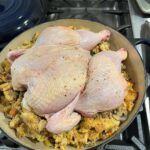David Chang Instagram - I’m not gonna say something ridiculous and that this is the best stuffing recipe of all time…and you have to make it. I will say it’s the best stuffing I’ve ever made…it’s everything I want…super simple. Insanely delicious…why use dried bread and add tons of liquid later. Just use fresh bread with the right density, eggs butter, veg, Dust off the poultry seasoning, get some tubed breakfast sausage and you are pretty much ready to go. Secret weapon: The mandarin oranges act as the sweet and sour balancing out the richness. It’s genius. We talk this stuffing on this weeks @recipeclub. Thank you to @cookingissues mom for this marvelous stuffing recipe. …this is the best stuffing recipe of all time and you have to make it