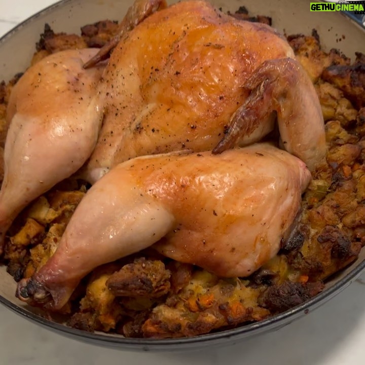 David Chang Instagram - I’m not gonna say something ridiculous and that this is the best stuffing recipe of all time…and you have to make it. I will say it’s the best stuffing I’ve ever made…it’s everything I want…super simple. Insanely delicious…why use dried bread and add tons of liquid later. Just use fresh bread with the right density, eggs butter, veg, Dust off the poultry seasoning, get some tubed breakfast sausage and you are pretty much ready to go. Secret weapon: The mandarin oranges act as the sweet and sour balancing out the richness. It’s genius. We talk this stuffing on this weeks @recipeclub. Thank you to @cookingissues mom for this marvelous stuffing recipe. …this is the best stuffing recipe of all time and you have to make it