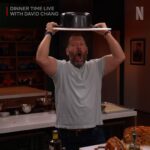 David Chang Instagram - This week’s #DinnerTimeLive with @davidchang had so many layers. Did anyone count how many layers there were in the Timparmo? Was it 30? Wait… that’s how many meatballs Bill Simmons eats in a month (approximately). We’ll get back to you on the exact math later. If you missed the #DavidCooksItalian episode featuring guests @bertkreischer & @billsimmons–it’s streaming NOW on @netflix!