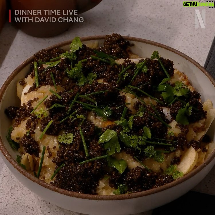 David Chang Instagram - Last night on @dinnertimelive was wild! Big shout-out to @sethrogen and @ikebarinholtz for bringing the laughs and seriously impressive eating skills. No caviar was wasted in the filming of last nights episode. We won’t cook like that very often! Thanks uncle Ted! Every week we’re trying to push ourselves, trying new things, making new mistakes and shifting gears. Cooking live with —no script, no second chances, no commercial breaks…while hosting guests and talking and keeping time. It’s much harder than it looks. It feels like we’re opening a new restaurant with a new menu every Tuesday at the row DTLA. Grateful for Netflix giving me this platform. I’m on the stoves prepping and cooking solo, but the real magic is the team making it all come together off-camera 🙏 Missed the live show? Catch up on all the episodes now on @netflix. #dinnertimelive ROW DTLA