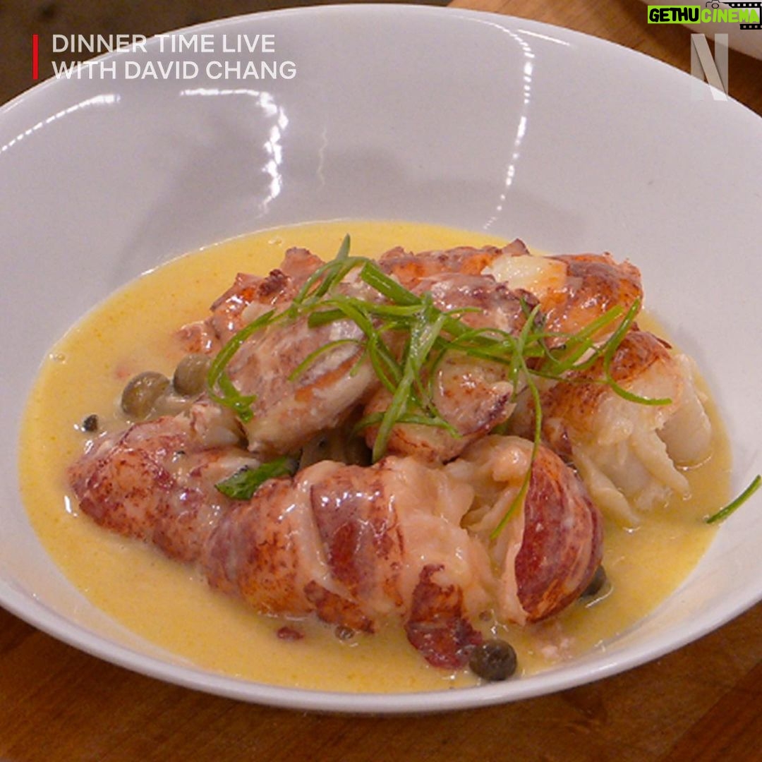 David Chang Instagram - SPOILER ALERT: This week's Surf and Turf meal was full of surprises! A hay fire, instant pickles, a brussels sprouts menu swap, a kitchen assist from @fortunefeimster, and a homemade pound cake from @terrycrews! What was your favorite moment from this episode? Let us know in the comments below! #DinnerTimeLive with @davidchang is streaming NOW on @netflix!