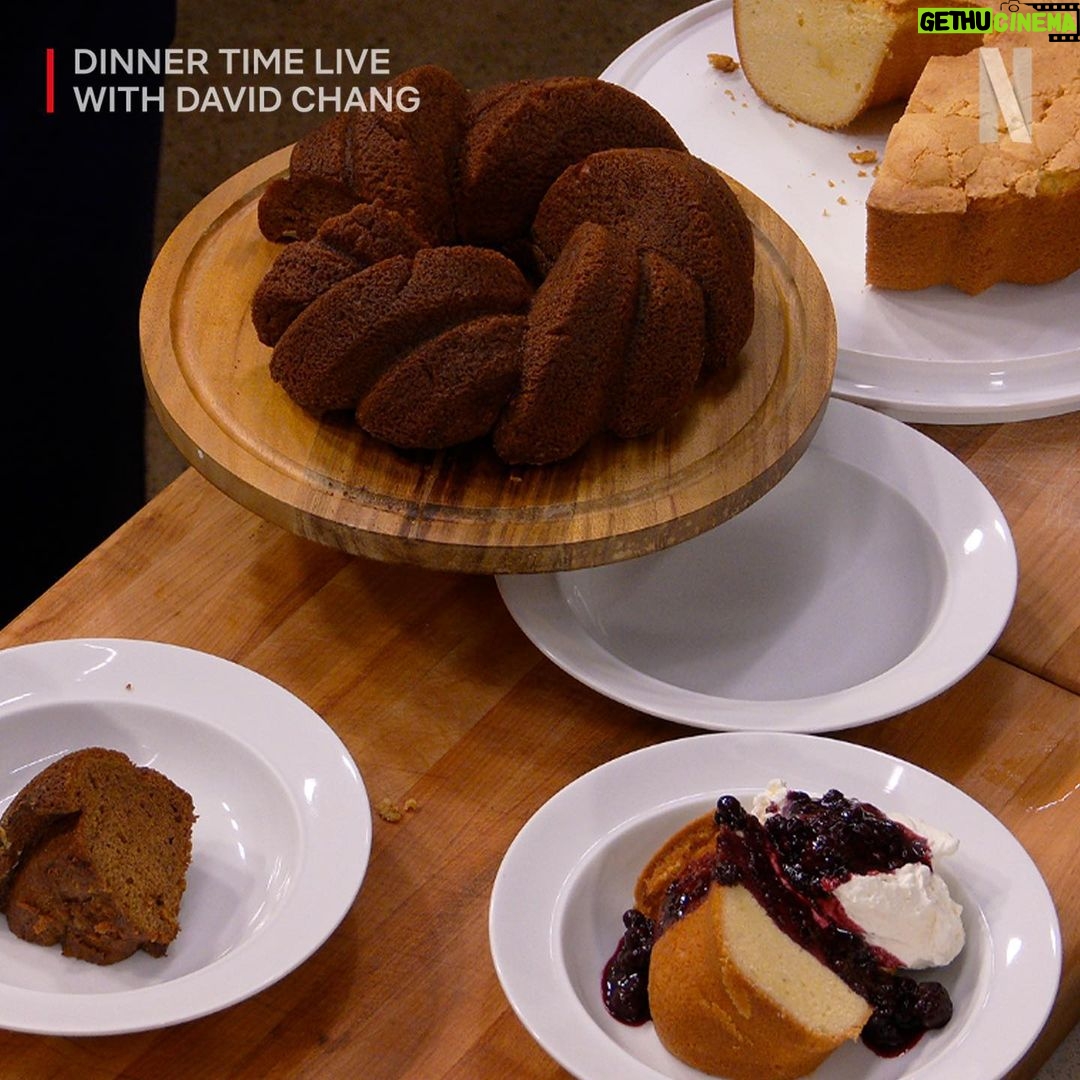 David Chang Instagram - SPOILER ALERT: This week's Surf and Turf meal was full of surprises! A hay fire, instant pickles, a brussels sprouts menu swap, a kitchen assist from @fortunefeimster, and a homemade pound cake from @terrycrews! What was your favorite moment from this episode? Let us know in the comments below! #DinnerTimeLive with @davidchang is streaming NOW on @netflix!