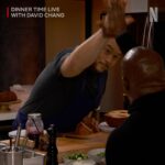 David Chang Instagram - SPOILER ALERT: This week's Surf and Turf meal was full of surprises! A hay fire, instant pickles, a brussels sprouts menu swap, a kitchen assist from @fortunefeimster, and a homemade pound cake from @terrycrews! What was your favorite moment from this episode? Let us know in the comments below! #DinnerTimeLive with @davidchang is streaming NOW on @netflix!