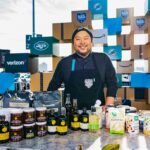 David Chang Instagram - The first Black Friday @nflonprime game is in the books. Grateful to the entire TNF family for helping me showing me the way. We worked 7 months to bring The Wedge Breaker…the inaugural thanksgiving leftover sandwich to the mvp of game. 🙏 to the entire @wholefoods @momofukugoods @majordomomedia @cookanyday @meyercookware @nyjets @miamidolphins & @metlifestadium kitchen crew for all of the help. Al doesn’t know what he’s missed out on!! ❤️ dc
