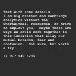 David Harbour Instagram - Text me (please not just ‘i love stranger things’ but with info about yourself, where are you? what do you do? Instagram handle? How’s money and work in this time? How’s family? Anything else you feel like might be interesting for me to know about you during all this?) 1 917 540 5294. Clearly, in the overwhelming nature of the numbers thing, i won’t get to reply to everyone, and I may not even see yours (apologies in advance if that happens) but I will try to compile some database of fans and friends to see if there are easy ways to connect and help each other in the future. If I am completely overwhelmed by this and it is a disaster I will keep you posted😋