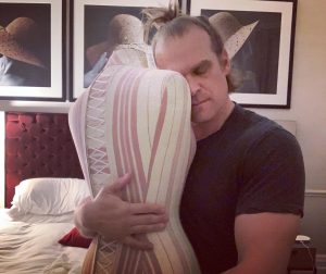David Harbour Instagram - Goodbye long, scraggly, surprisingly soft, Walt Whitman beard.  Adieu beige hotel room.  Goodnight sweet strange mannequin i never knew what to do with in the corner of the room.  Farewell Alexi, you big bold bright burly hope of russia, you complicated tortured soul, you guardian of the red.  #itsawrap #blackwidow #redguardian