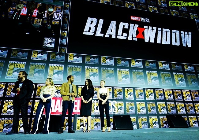 David Harbour Instagram - The jet lag will wane...but this, THIS will remain. #blackwidow #scarlettjohansson #rachelweisz #sdcc #americasass #russiasbearass