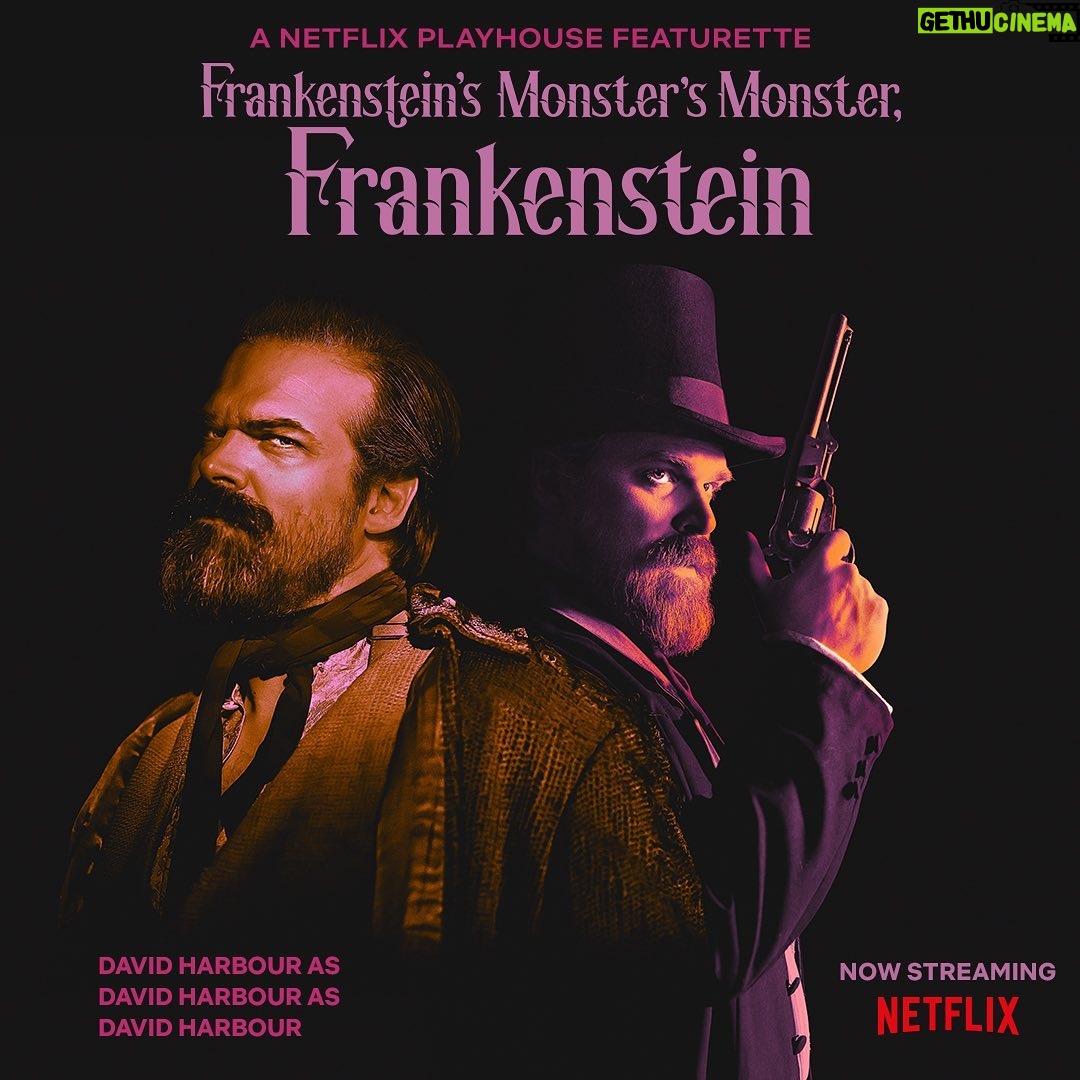 David Harbour Instagram - It may not have been so til now...but the fact the @netflixisajoke let me and @saltinwound make this indeed proves that Netflix IS a joke. If you like me, and you like idiotic silliness, you’ll love this. If you hate me but love idiotic silliness, you’ll appreciate this as a noble stab at something original while not actually laughing. If you hate me and only appreciate serious period drama, you’ll love the costumes in this and think we should have given @kateberlant a lot more to do. Enjoy Frankenstein’s Monster’s Monster, Frankenstein. Today July 16 on @netflix And let me know if that final comma should really be a semicolon. It should, shouldn’t it?