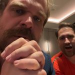 David Harbour Instagram - Me and @davidhigginslondon talking hopper season 4 physique madness