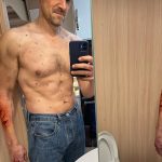 David Harbour Instagram - Many of you have asked about Hopper’s physical transformation from season 3 to season 4. My trainer @davidhigginslondon worked with me for 8months to make the transformation, and then another year to keep it through the pandemic. All told it was a difficult and exciting ride, changing diet and exercise plans (or lack thereof). We are gonna do an Instagram live tomorrow Friday at 4pm UK time, which is 11am eastern I believe. Wanna answer questions you may have with @davidhigginslondon and tell you what I learned. Second pic is me and David the week we began, my resistances and fury flaring. And pic three is the shoot day, the black x’s are for cgi scarring because of problems with the practical effect. All told I lost over 75lbs. 265-270 in season 3 and all the way down to 190 when we shot. Recently ballooned up again to play jolly ole st. Nick in a flick I can’t wait for you to see this holiday season, so I am struggling to fight back down towards a good weight for wherever hopper ends up in season 5. All this up and down is not good for the body, and I’ll have to give it up soon, but it is such a fun part of the job to live in a different version of your skin for a while. Come join us tmrw for the live and bring qs