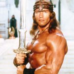 David Harbour Instagram - Nerd alert. The prop at the end of episode 9 is the Atlantean sword from the CONAN films. A lovely fan found a still of when it was established in ep 7 and used by an unlucky inmate who met an untimely death near the cells at the side of our gladiatorial pit. The real excitement behind this however, is that the sword the incredible ST props department (reveal yourselves guys so I can credit you) gave me is THE ACTUAL SWORD used in the filming of both CONAN films. It was heavy as hell, and such a tremendous honor to wield. @schwarzenegger - ready to accept your notes on my technique.