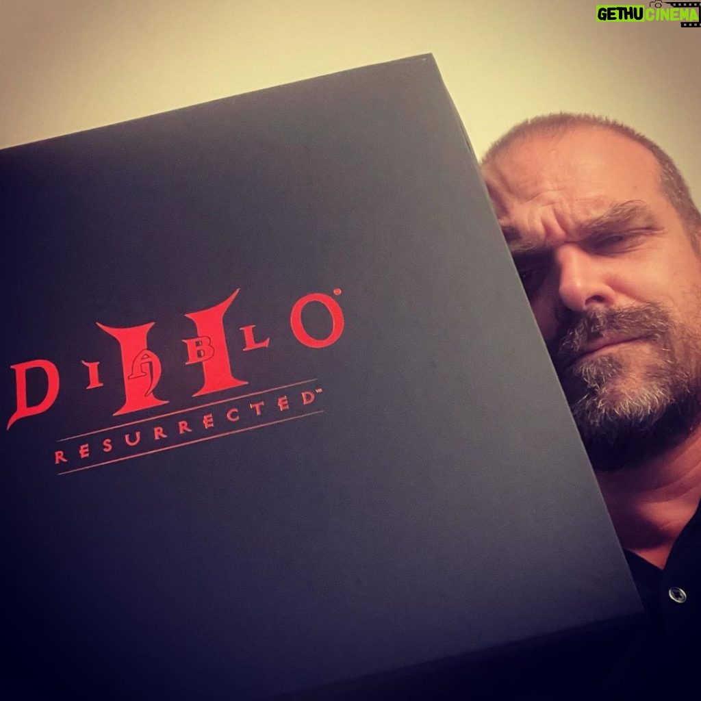 David Harbour Instagram - All my commitments and plans for the next two weeks are cancelled and wildly unrelated, Blizzard is releasing Diablo II: Resurrected, a complete remaster of the original game that destroyed my life and relationships in my early 20s when it first came out and blew me the ‘Hell’ away. Let’s see what kind of havoc it can cause now. I’ll see you all at Baal, weeping with me and all the other melee lovers. @playdiablo #diablopartner