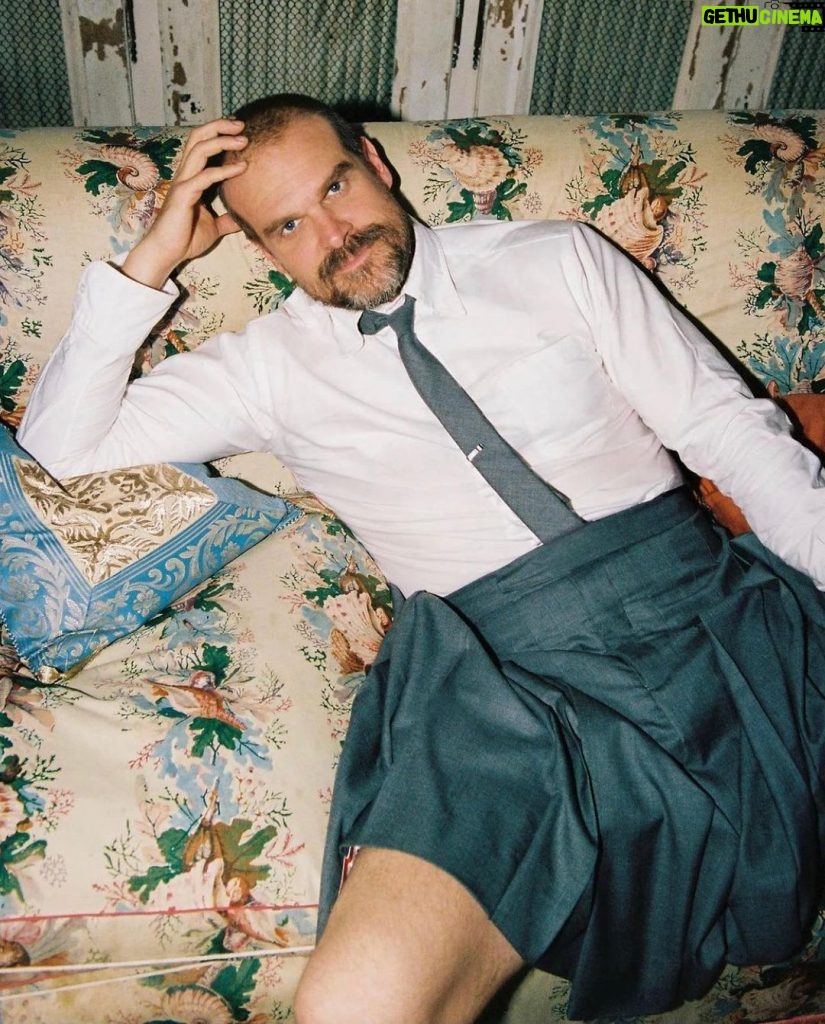 David Harbour Instagram - Freed from traditional male binary leg slots. Have fun at #NYFW @thombrowne and team.