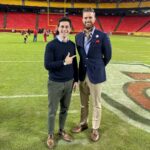 David Henrie Instagram – Standing on the 62 yard line with @buttkicker7 who set both the team record and his personal record yesterday with a 62 yarder!!! Amazing!!! As impressive as that it, what I admire most about Harrison is how great of a husband, father and man of faith he is. 

P.S. While I look like Harrison could use me as a high top and set drinks on my head I promise I’m not that short he’s just very tall 🤣🤣🤣
.
.
.
.
.
#HarrisonButker #Congrats #Chiefs #ChiefsKingdom #NFL #Football The Kansas City Chiefs